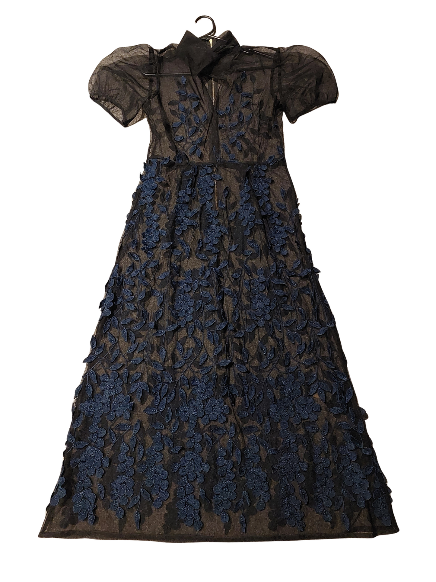 HIRE-Kate Sylvester designer navy blue lace dress, size 10