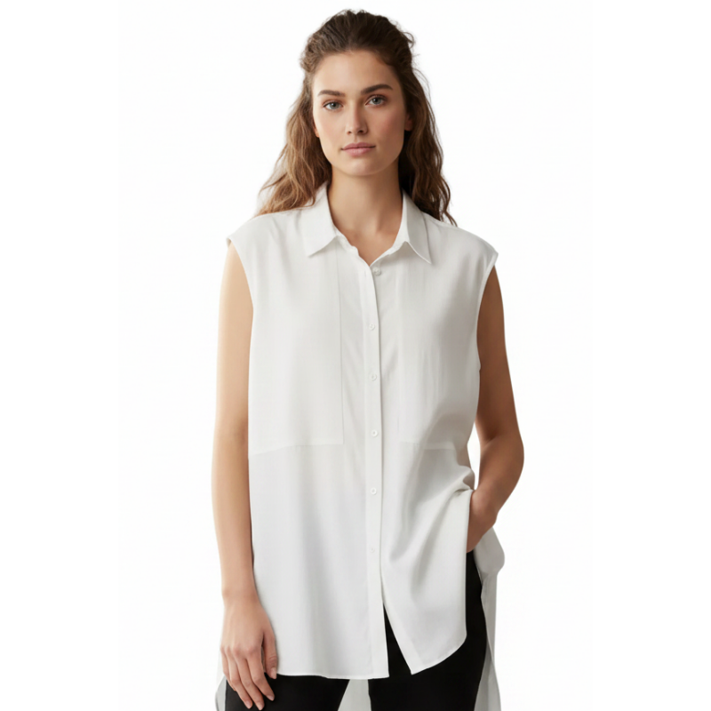 Veronica Maine ivory corporate Summer top size 12