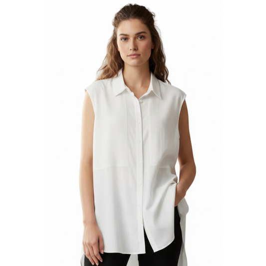 Veronica Maine ivory corporate Summer top size 12
