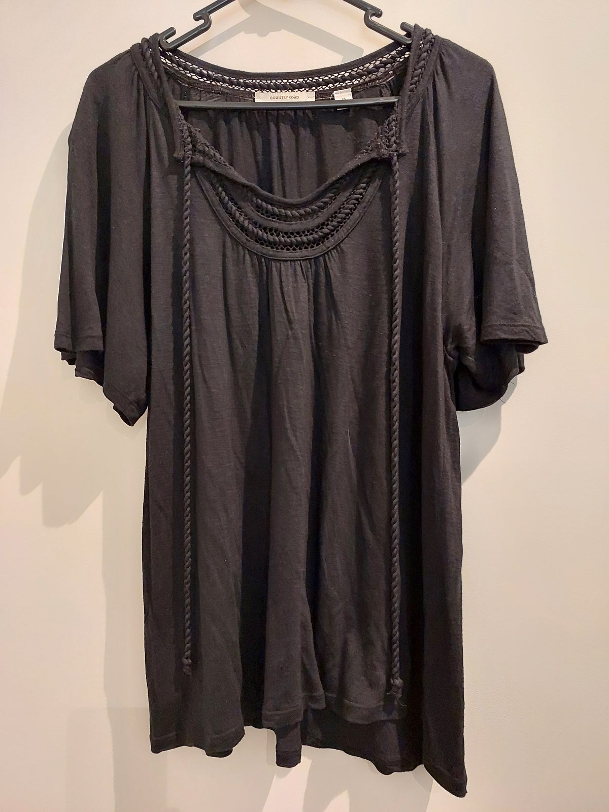 Country Road black cotton Summer top, size xs, 8-10