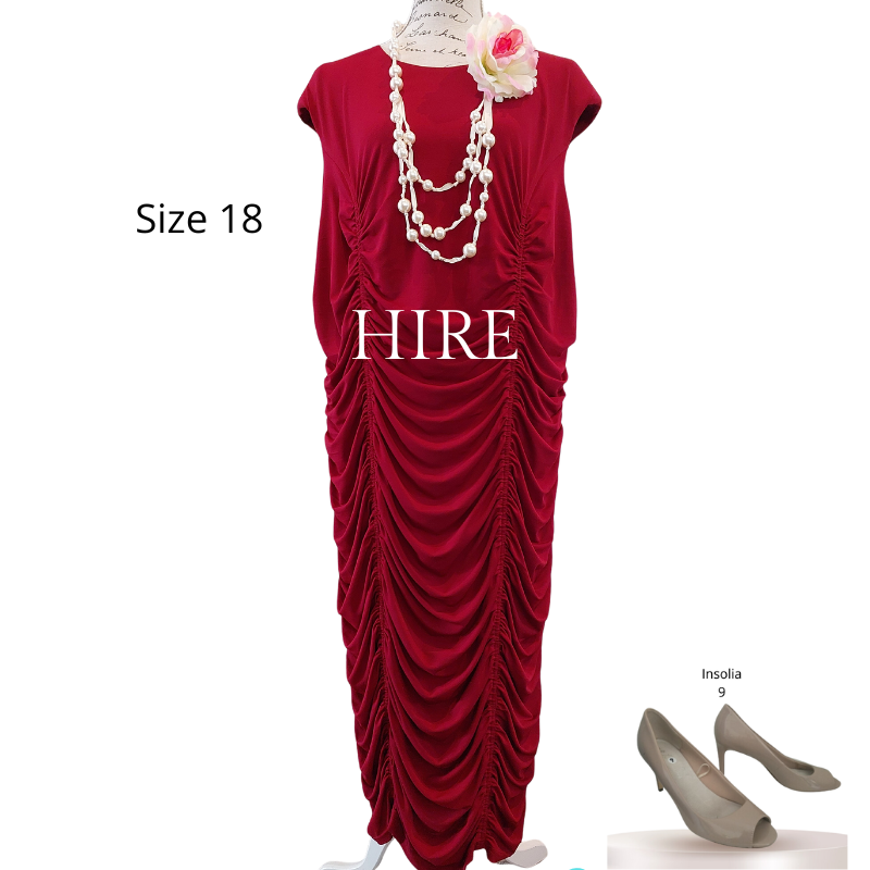 Burgundy red cocktail/formal dress, size 18