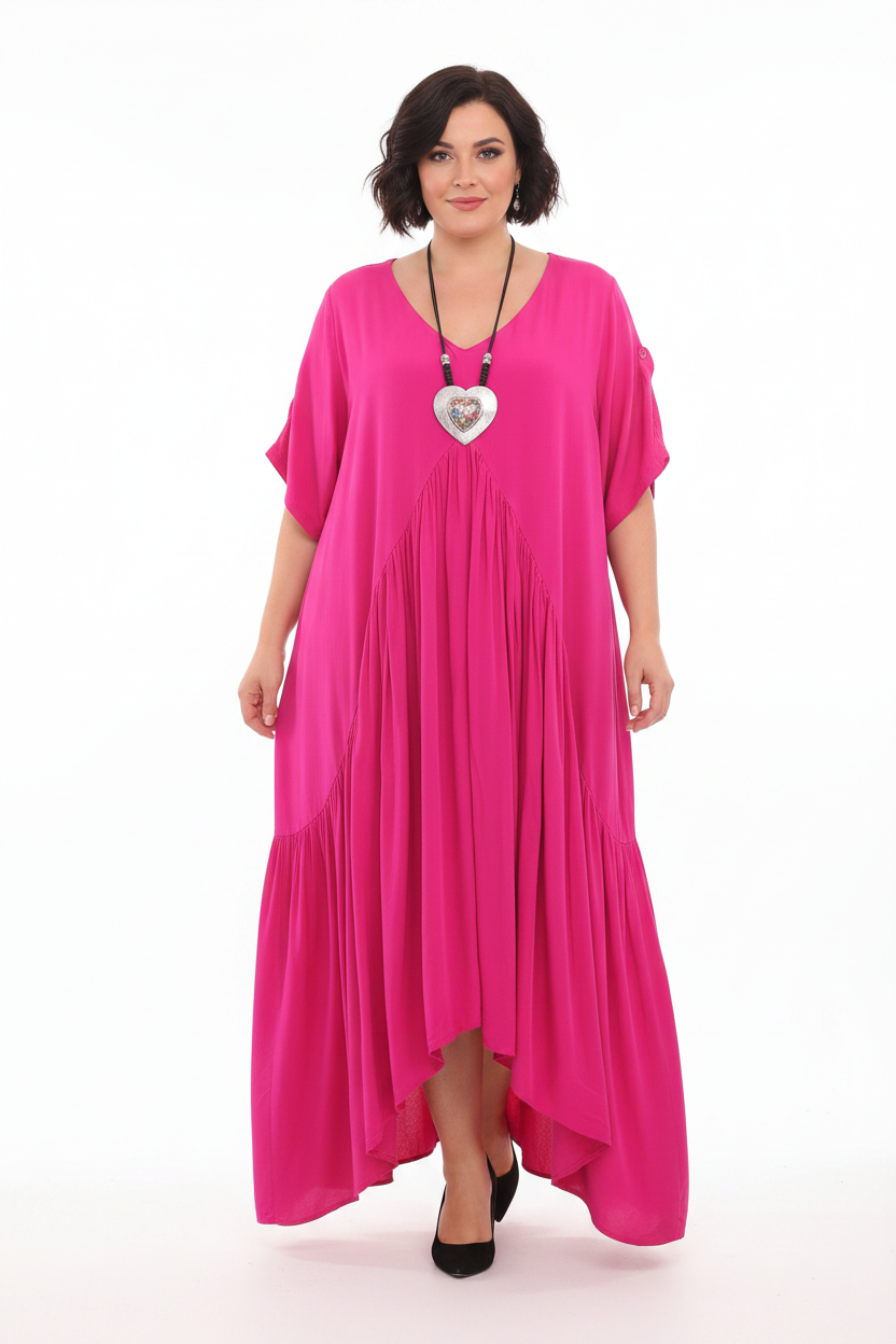 PQ The Label pink rayon maxi dress, size F, 20-22-24