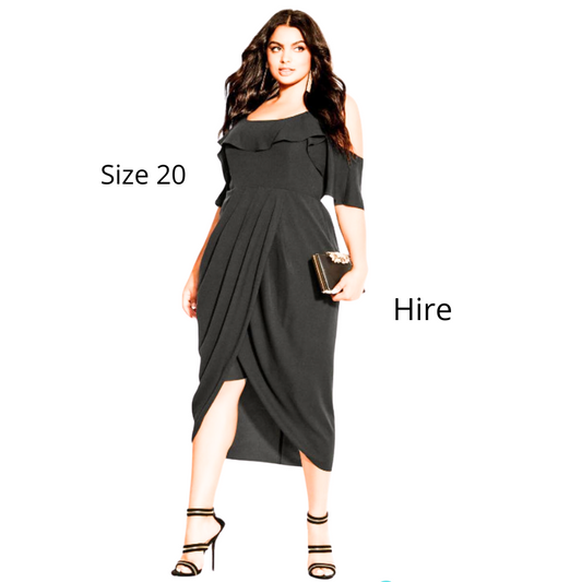 NEW black cocktail/formal midi dress, size 20