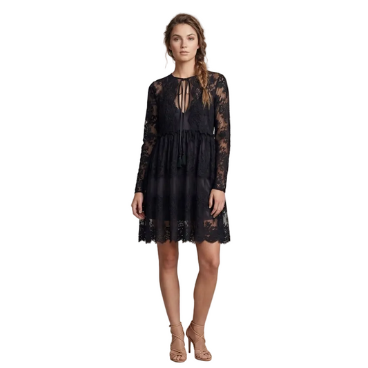 Bec & Bridge black Summer l/s mini dress, size 10