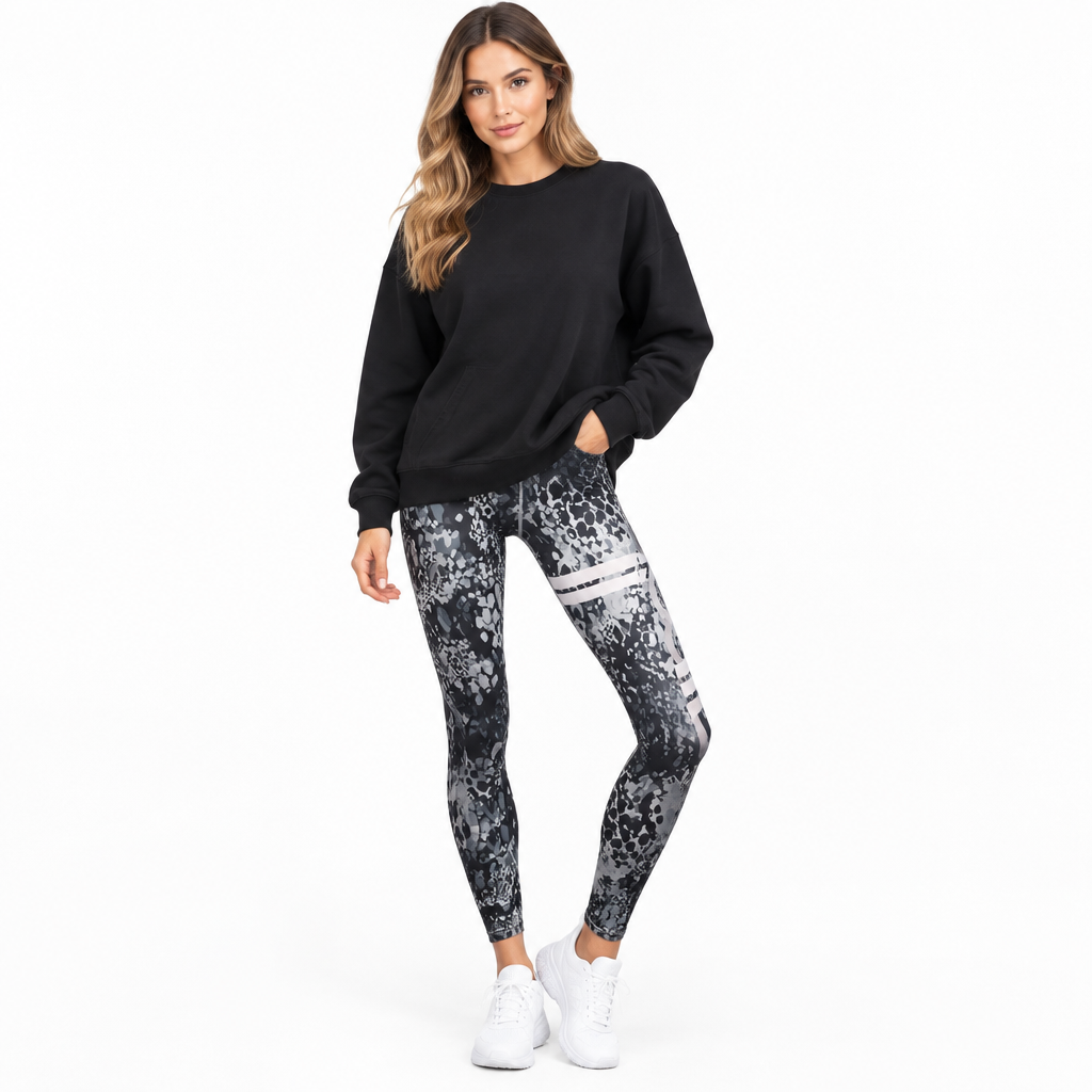 Aimn blue black sports tights/leggings, size S