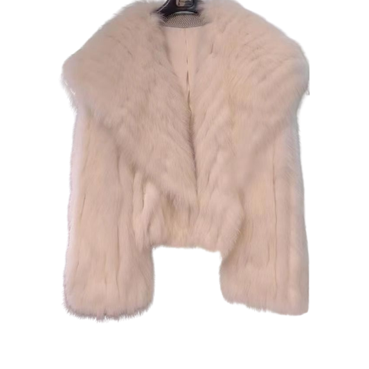 PRE-ORDER-NEW white faux fur cropped jacket, size 8-14, choice of colours