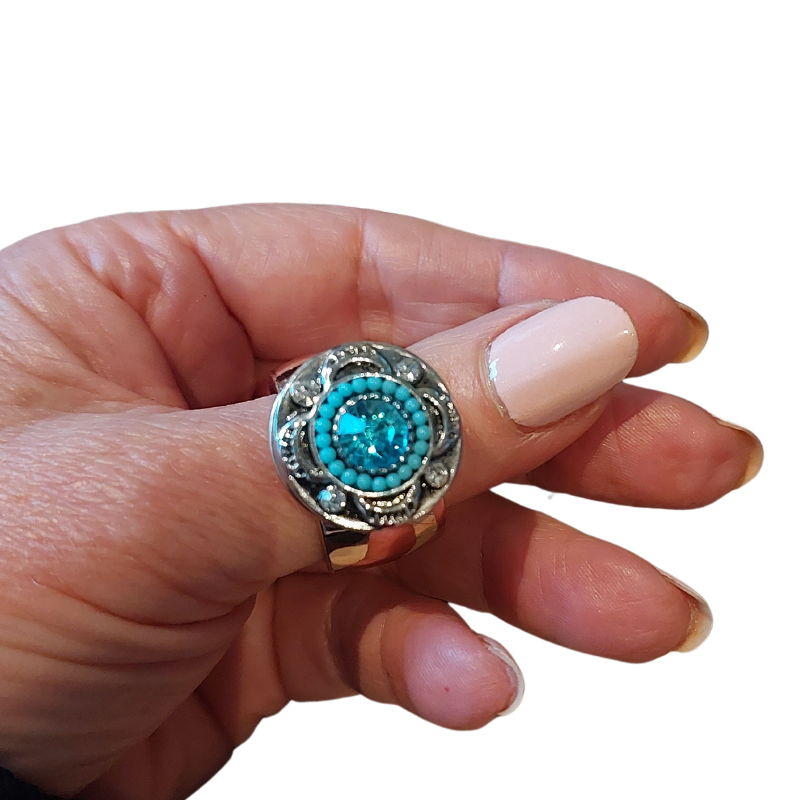 Rose gold ring with two toppers-size 9-20.5