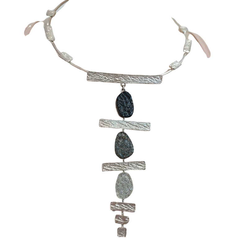 Silver SIM gemstone drop pendant/necklace-HIRE