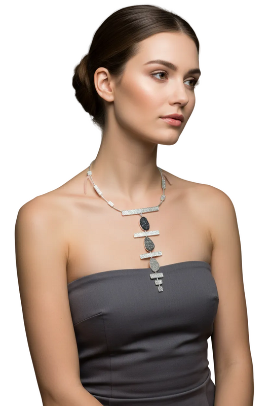 Silver SIM gemstone drop pendant/necklace-HIRE