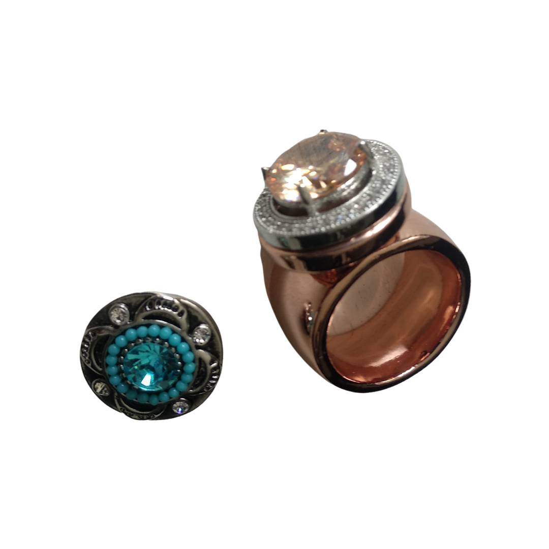 Rose gold ring with two toppers-size 9-20.5