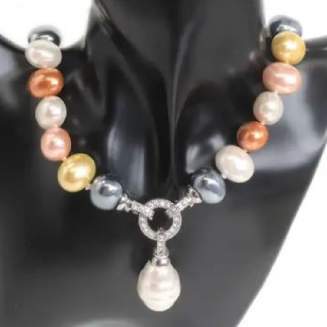 NEW Pearl Necklace with detachable pendant, 44cm, choice of colours