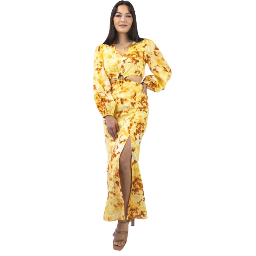 IVY + JACK Yellow Maxi Dress 8