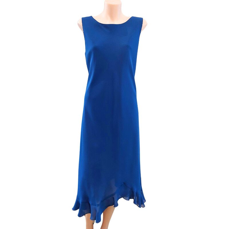 NEW L'Official blue chiffon dress & shrug, size 12-14