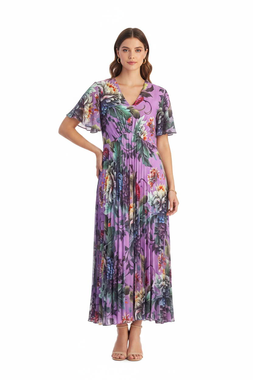 New Annah S purple floral dress, size XS 💜 8-10