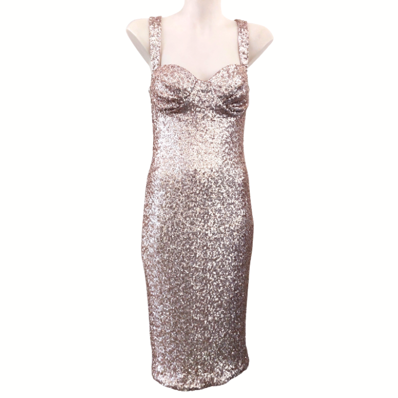 Champagne sequin dress, size 6-8