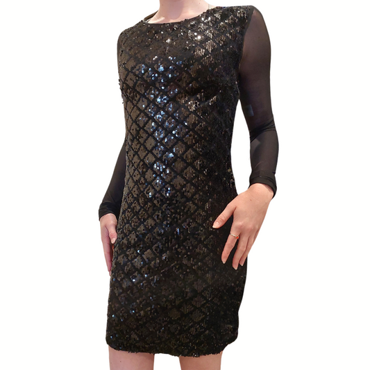 Black sequin dress, size 8