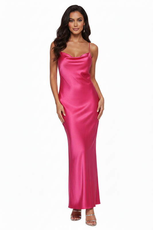 Bec & Bridge hot pink silk dress, size 8
