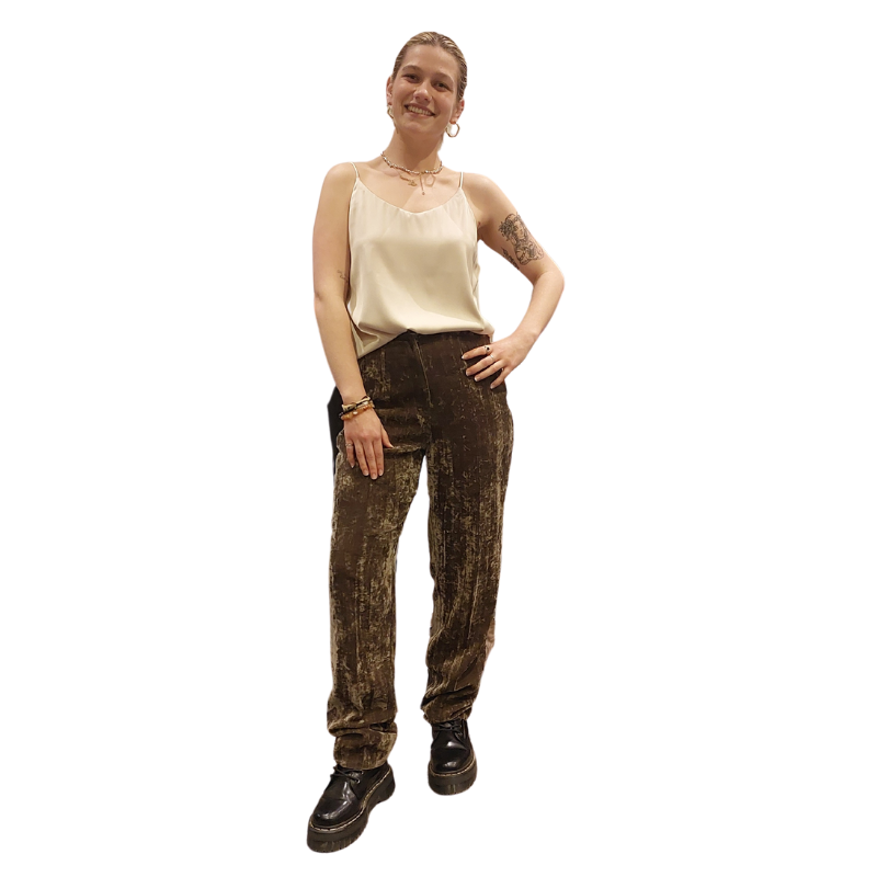 F & L Collection khaki velvet pants, size 8/10 pants