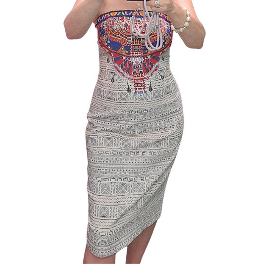 Camilla EmbroideredStrapless Dress, size 10-12