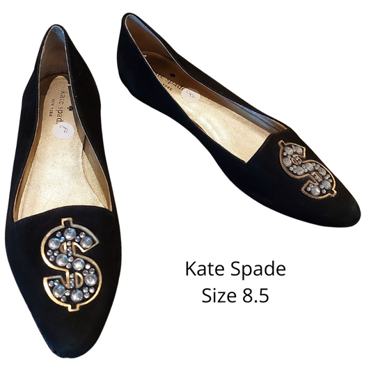 Kate Spade black flats, size 8