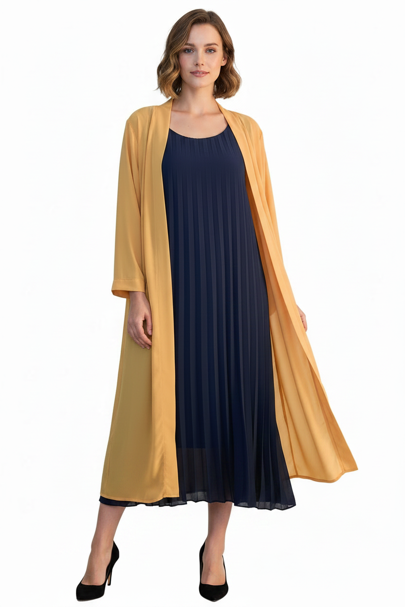 NEW mustard yellow chiffon layering Summer coat, size 18/20