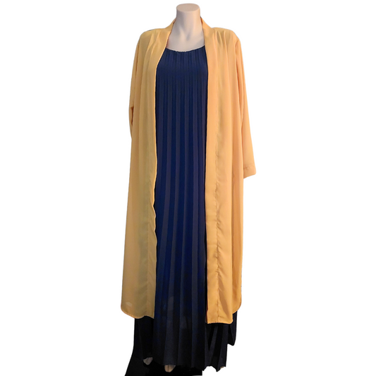 NEW mustard chiffon layering Summer coat, size 18/20
