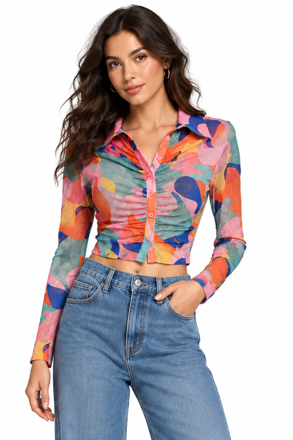 Tiger Mist retro /70s inspired top, size XS/8