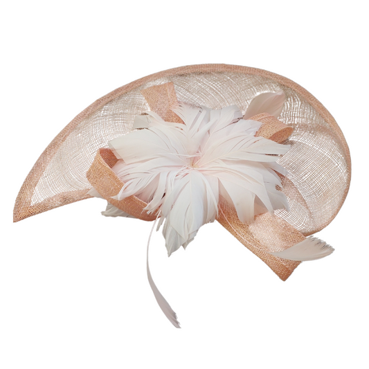 Peach fascinator-HIRE