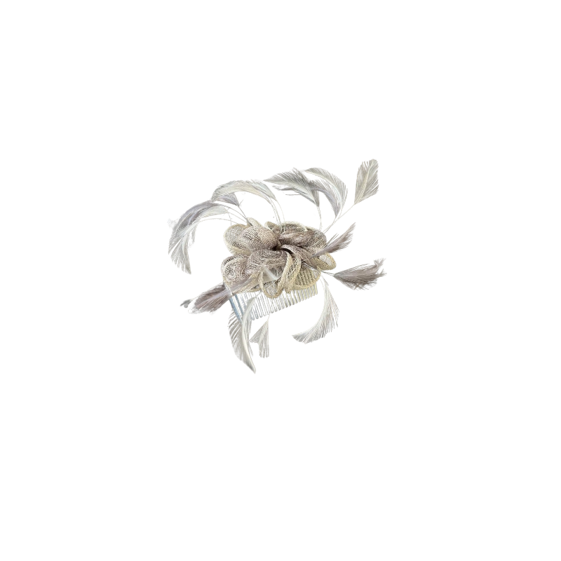Small Silver fascinator-HIRE