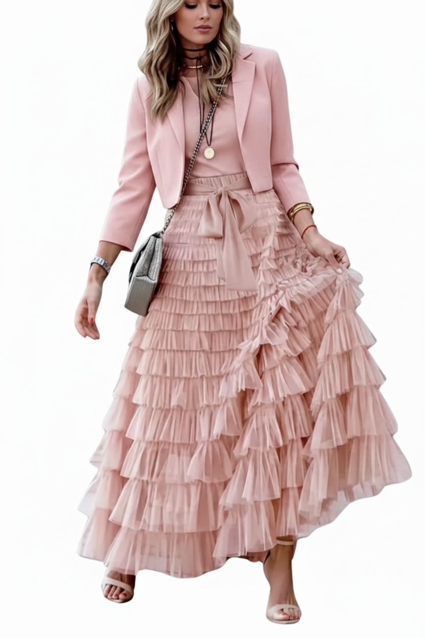 NEW dusky pink tulle layered skirt, size 12, pre-order other sizes & colours