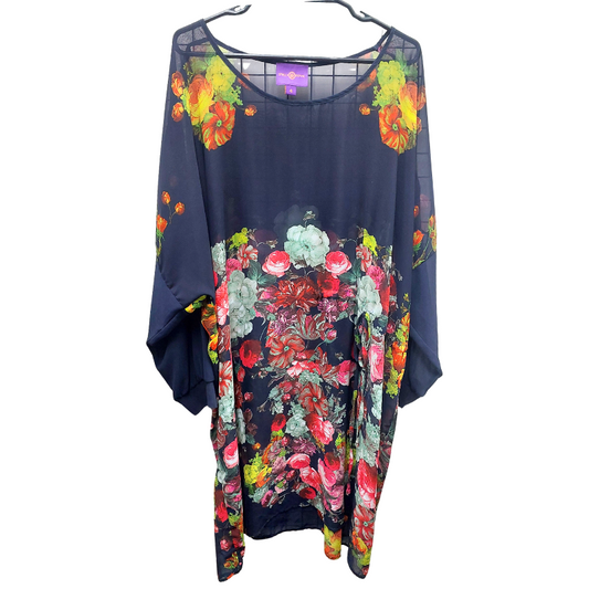 Stella Royal chiffon floral layering dress, size 4/22