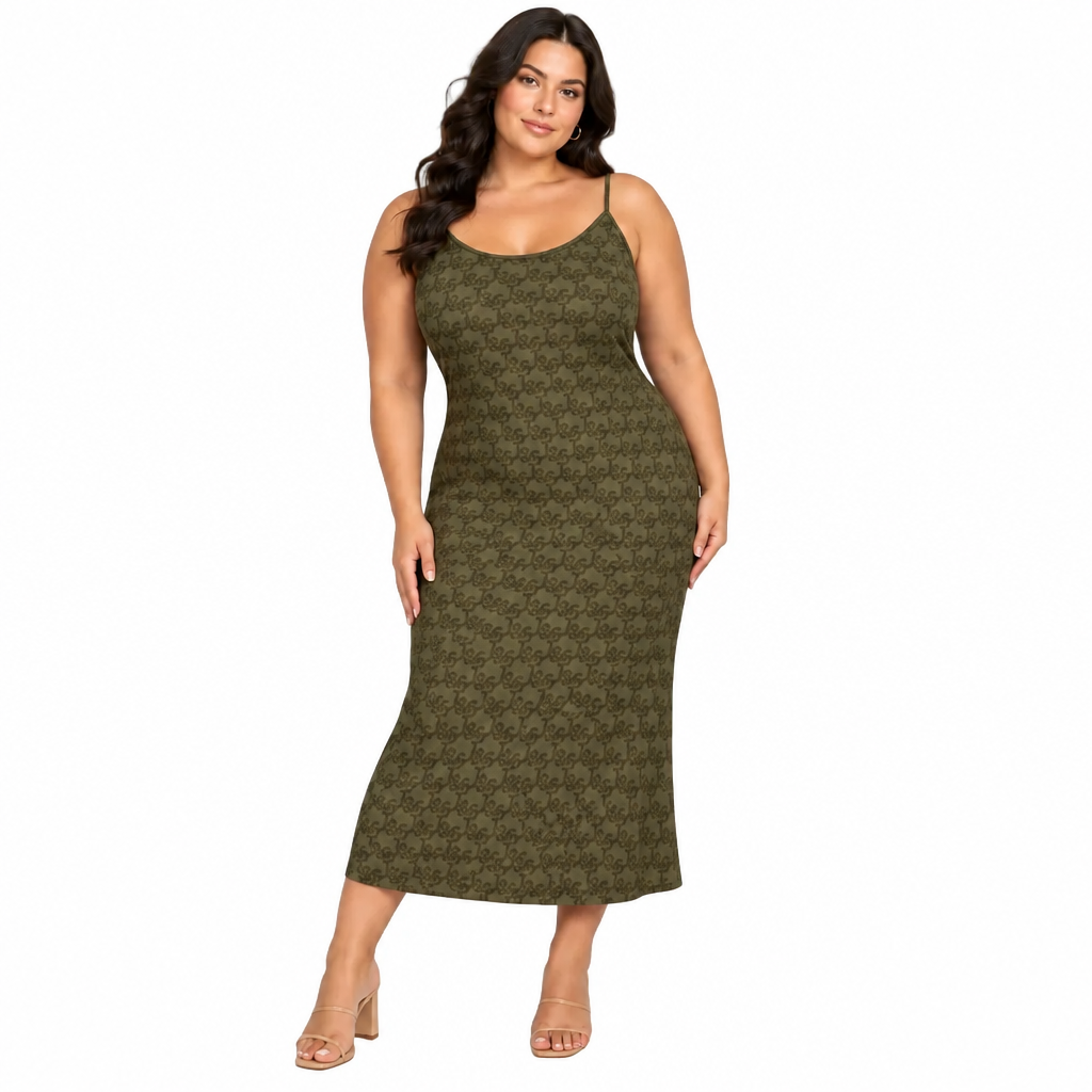 Jagger & Stone khaki green bodycon dress, size 16