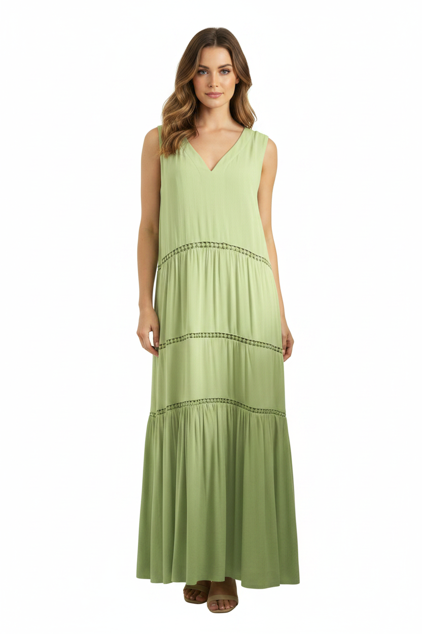 Loobies Story avocado green dress, size 14