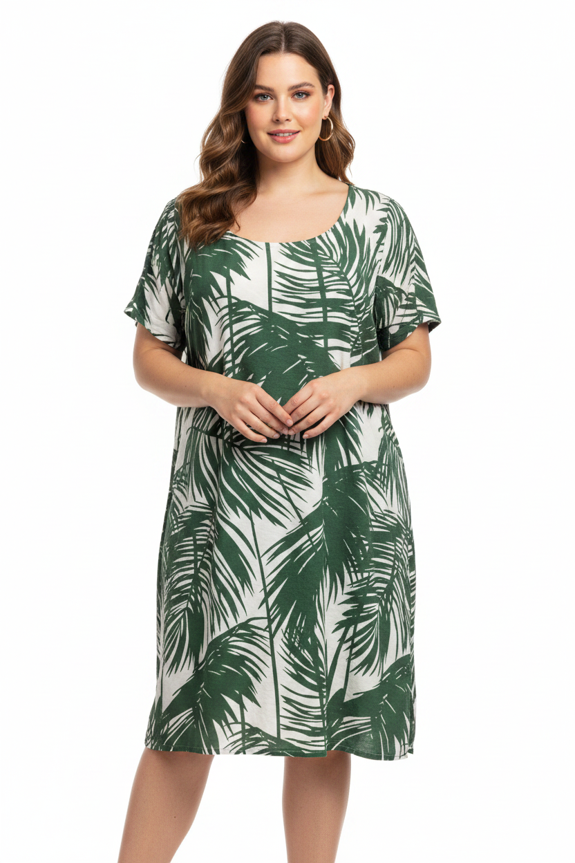 SALE NEW Home Lee green fern dress, size 14