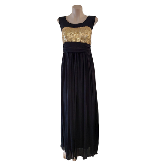 Black & gold sequin formal/ball  dress, size 10