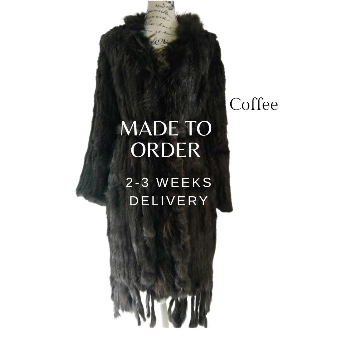 NEW rabbit fur coats, choice of colours, made to order!