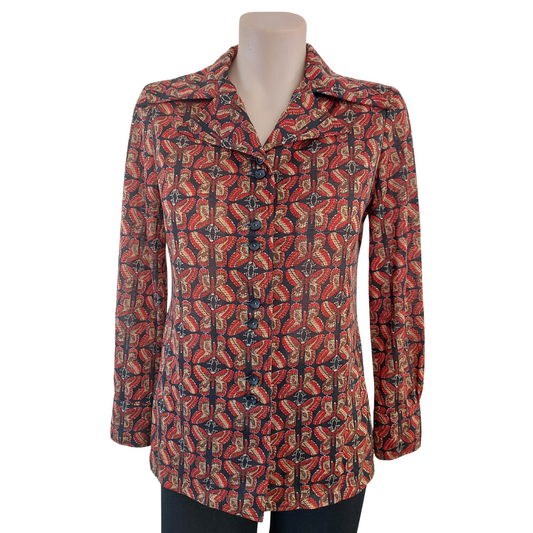 Retro butterfly blouse, size 10