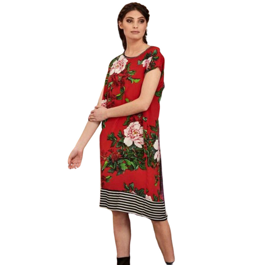 Curate You Shift Me red floral dress, size S,  10/12, rent Only