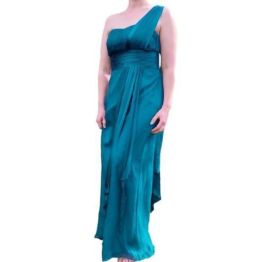 NEW Monsoon emerald green silk formal/ball dress, size 12