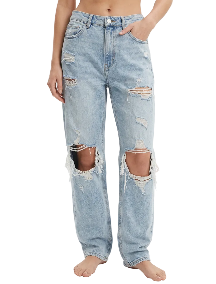 Glassons blue high waisted ripped jeans, size 10