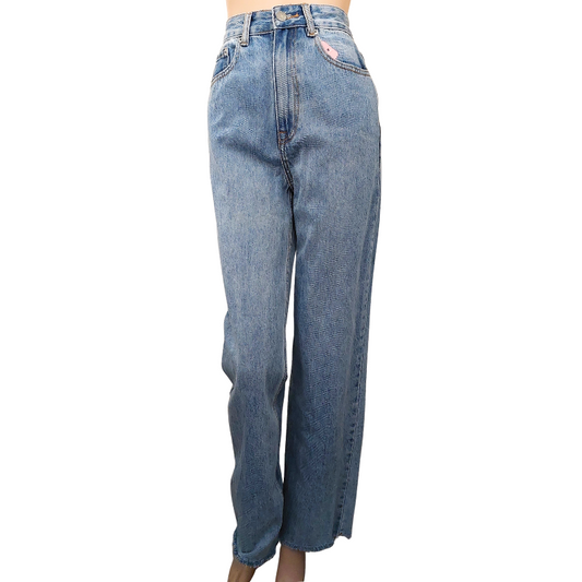 Glassons blue high waisted wide leg jeans, size 6