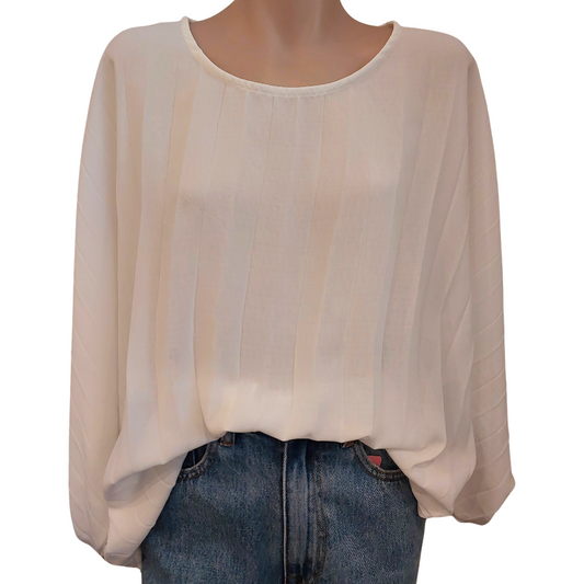et alia ivory chiffon l/s top, size XXS/6-8-10