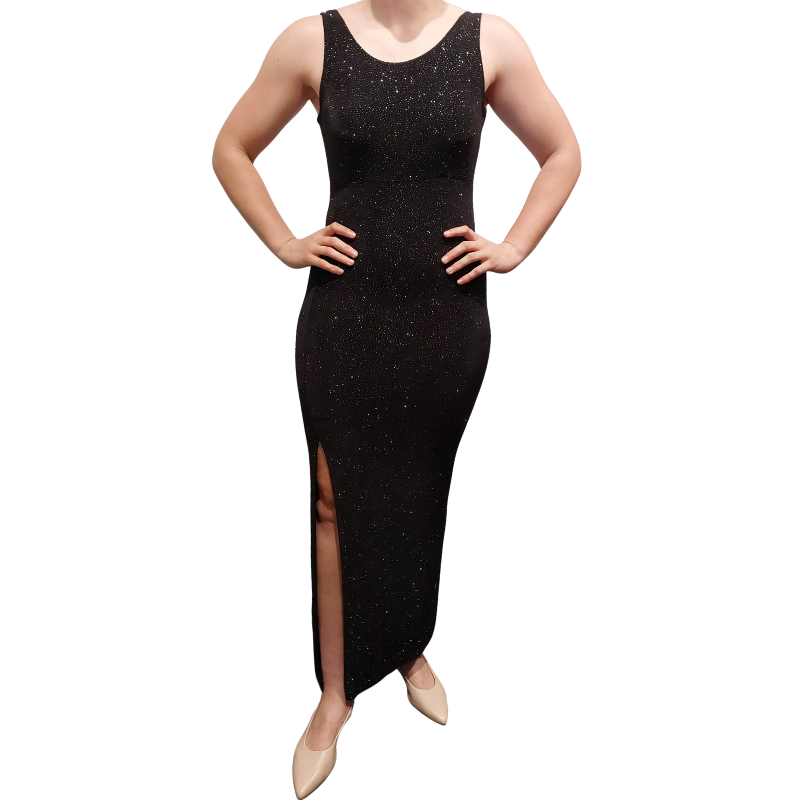 Black sparkly silver formal/ball dress , size 12
