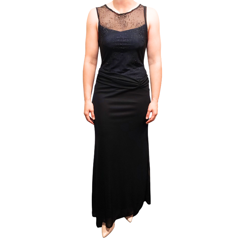 'Tracy' black, navy bodice formal/ball dress, size 12