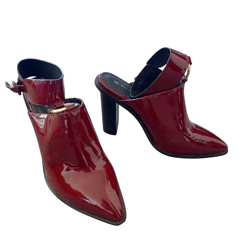 Alias Mae burgundy patent leather heels, size 39