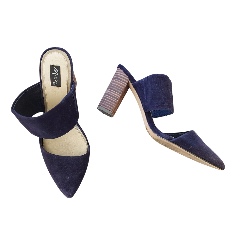 Max blue suede heels, size 39/ 8