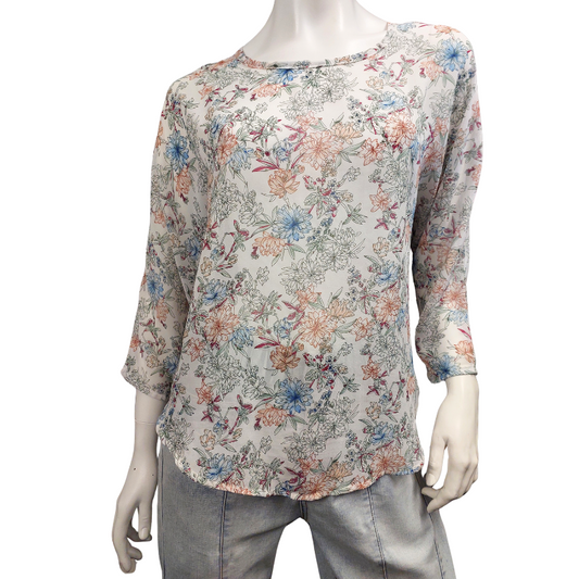 Jaclyn M floral chiffon top, size 10/12