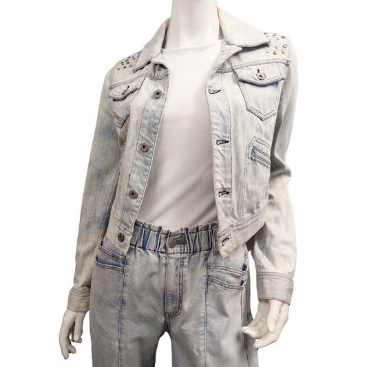 Diesel light blue denim jacket, size S, 8, retail $565