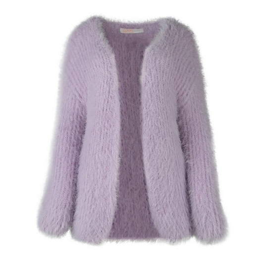 Coop lavender fluffy cardigan, size L 14-16