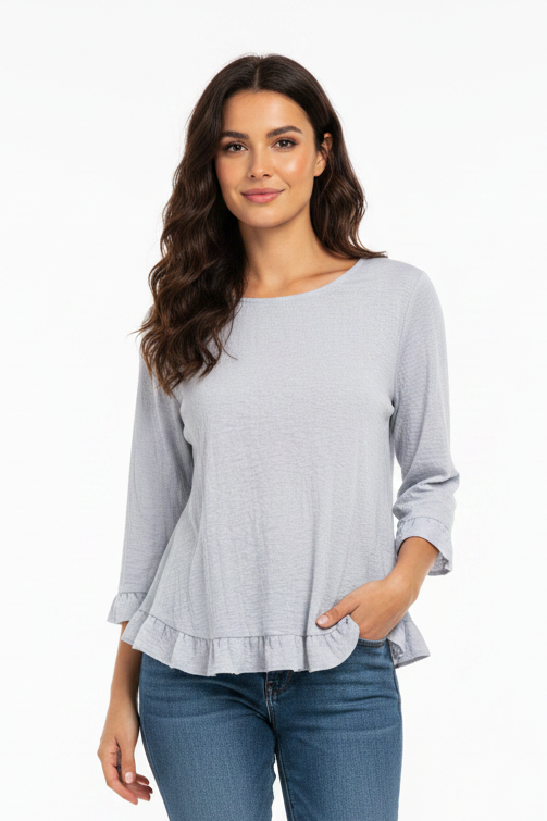 Blue viscose top, size 14